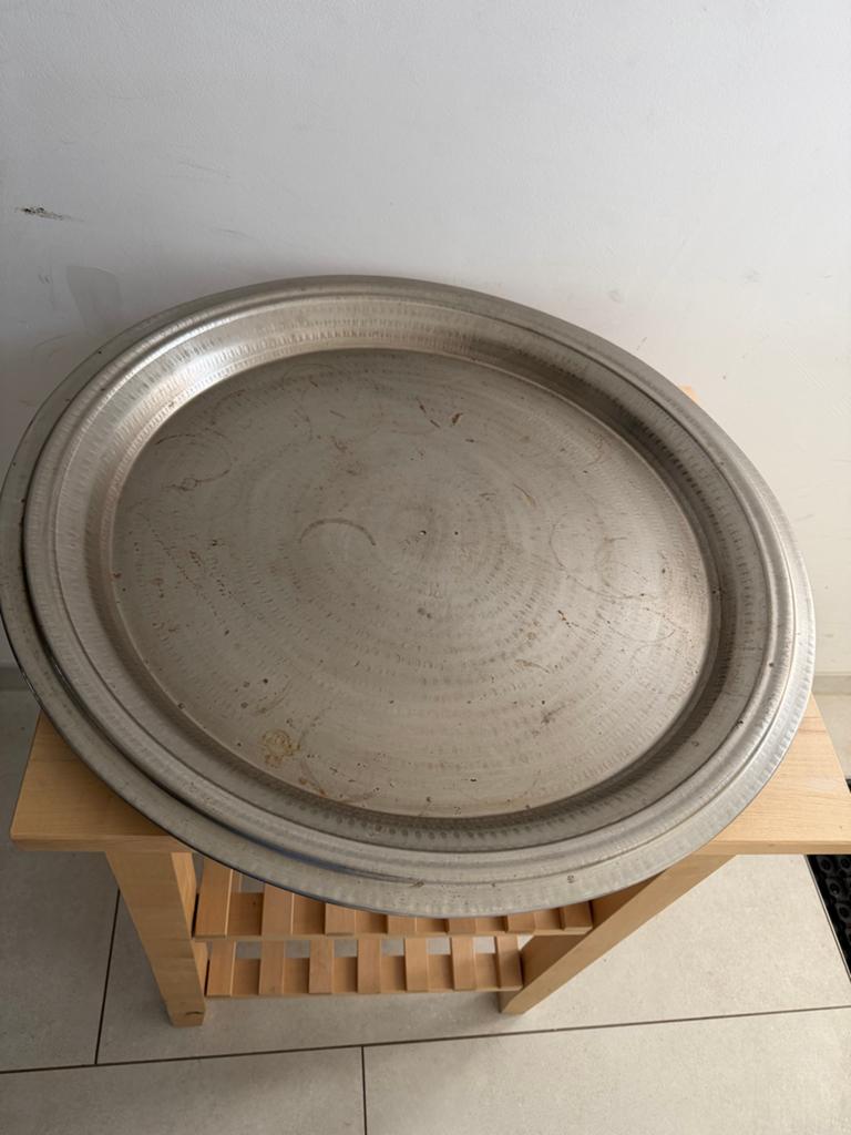 Grote ronde metalen dienblad - Lifestyle Home Collection, Ophalen of Verzenden, Gebruikt, Rond, Metaal