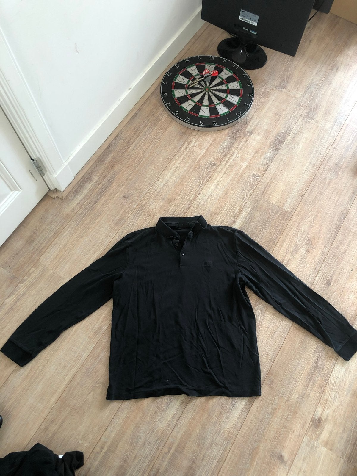 Hugo Boss Polo Lange Mouwen Zwart Maat XL, Ophalen of Verzenden, Gedragen, Maat 56/58 (XL), Zwart