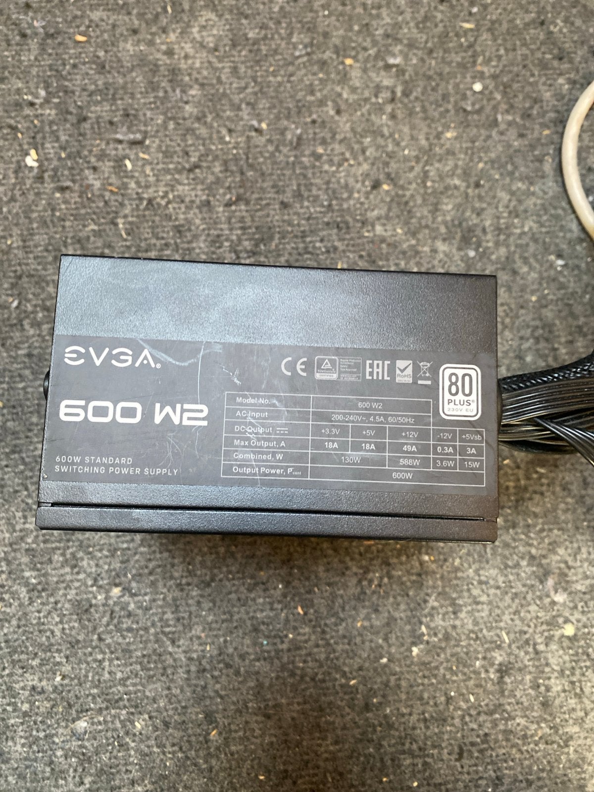 EVGA 600 W2 Voeding 600 Watt voor Game PC, Computers en Software, Ophalen, Zo goed als nieuw