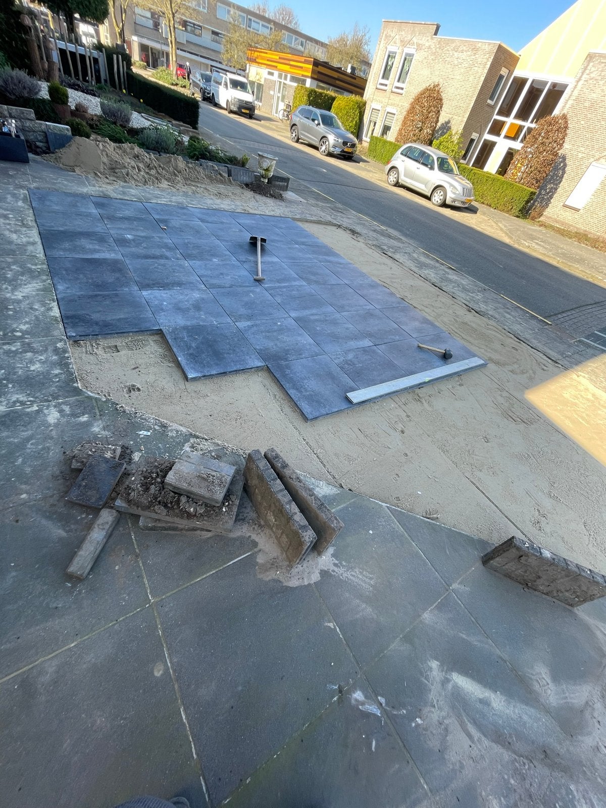 Stratenmaker met tijd, Tuin en Terras, Tegels en Klinkers, Gebruikt, Terrastegels, Beton, 10 m² of meer, Ophalen of Verzenden
