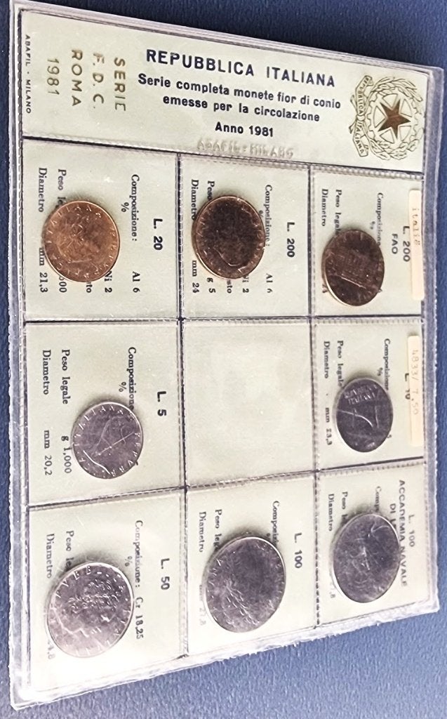 Italië: Muntset 1981 (8 waarden), Postzegels en Munten, Munten | Europa | Niet-Euromunten, Ophalen of Verzenden, Italië, Setje