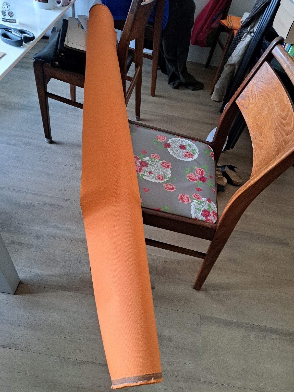 roller van ruim 6 meter oranje canvas, Ophalen, 120 cm of meer, Oranje, Katoen