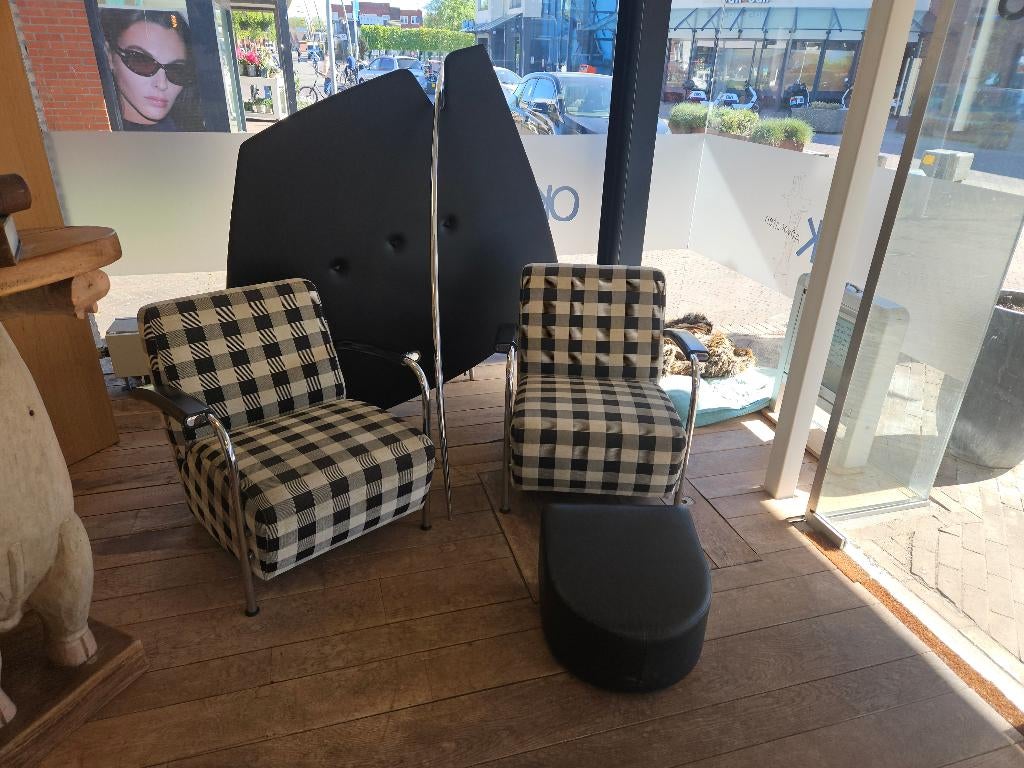 Leolux scylla set stoelen plus roomdivider en hocker, Ophalen, Minder dan 75 cm, Zo goed als nieuw, 75 tot 100 cm