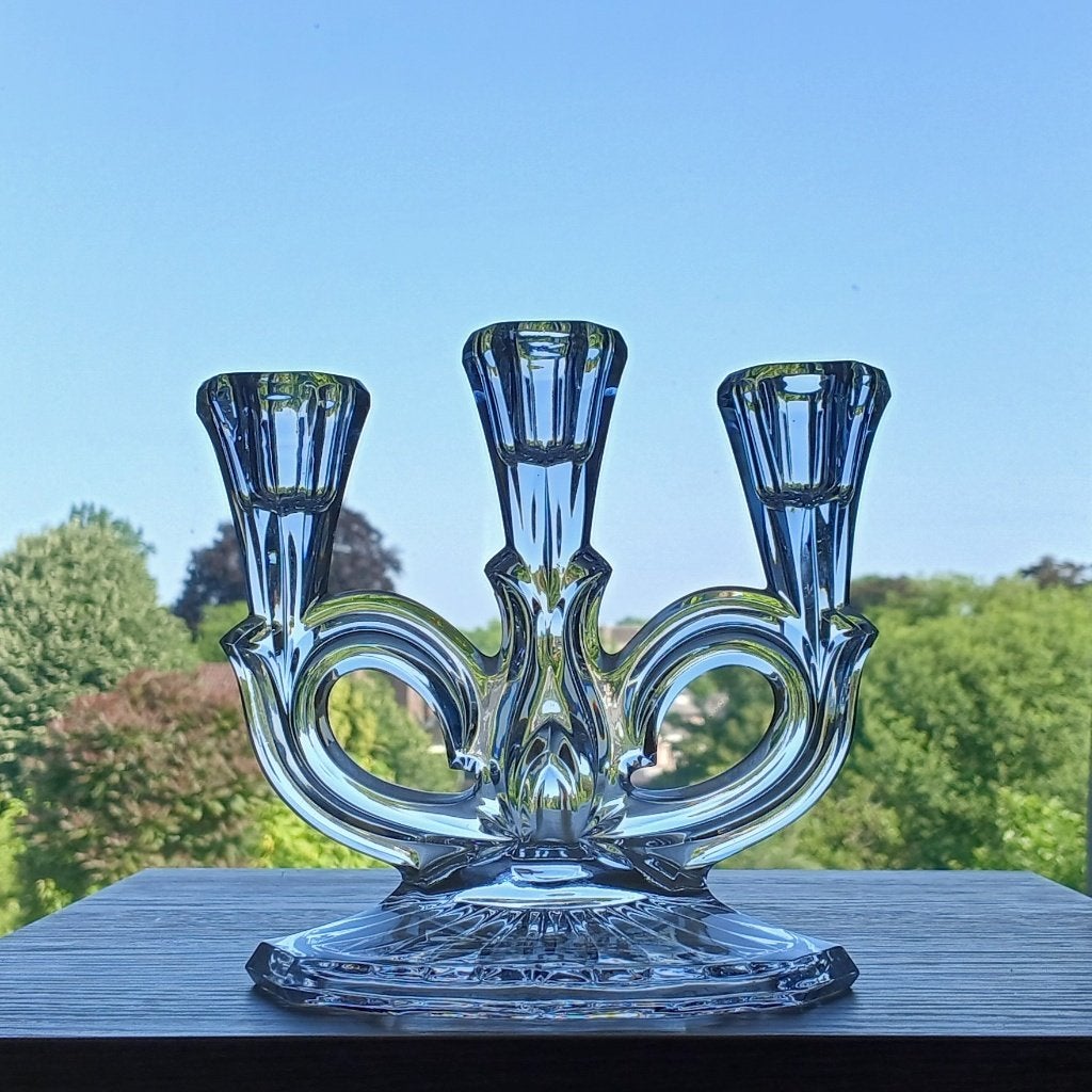 3-Armige Kandelaar Beyer Kristal Vintage, Ophalen of Verzenden, Kristal