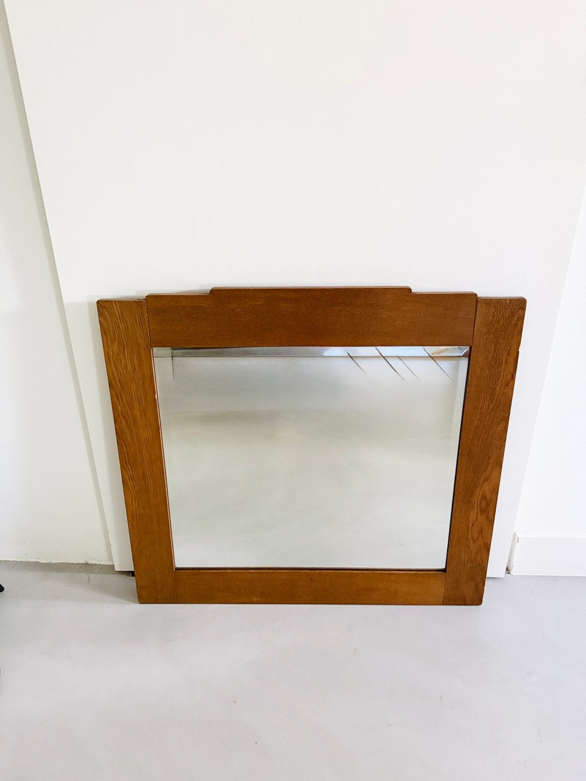 Antieke facet geslepen spiegel, Amsterdamse School Art Deco, Ophalen