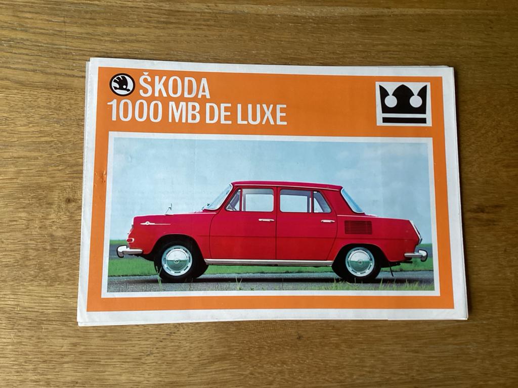 Skoda 1000 MB De Luxe brochure (origineel), Ophalen of Verzenden, Zo goed als nieuw, Overige merken