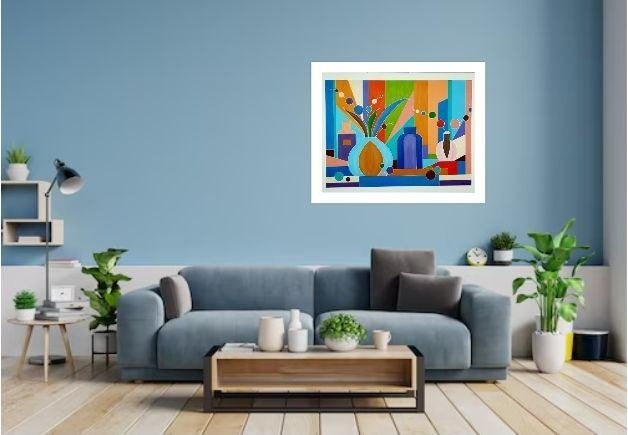 Nieuw handgeschilderd kleurrijk schilderij, Antiek en Kunst, Kunst | Schilderijen | Modern, Ophalen of Verzenden, Gesigneerd, Acrylverf