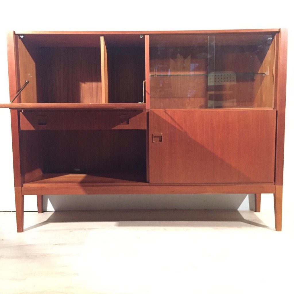 Fristho design teak jaren 60 dressoir wandkast, Huis en Inrichting, Kasten | Dressoirs, Ophalen, Scandinavisch design, 150 tot 200 cm
