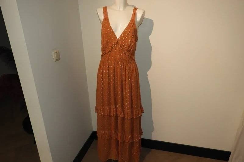 TwinSet Twin Set maxi dress gouden motief Nieuw met label44, Kleding | Dames, Maat 38/40 (M), Twinset, Verzenden, Nieuw
