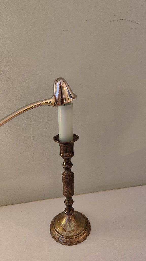 Verzilverde kaarsendover 'brandweerhelm', vintage, Ophalen of Verzenden, Gebruikt, Metaal, Overige typen