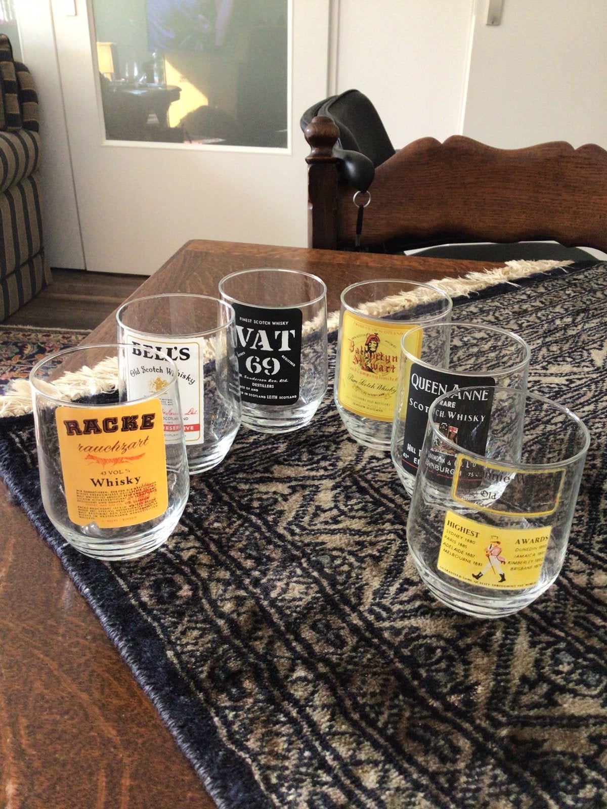 Vintage whisky glazen, Ophalen of Verzenden, Gebruikt
