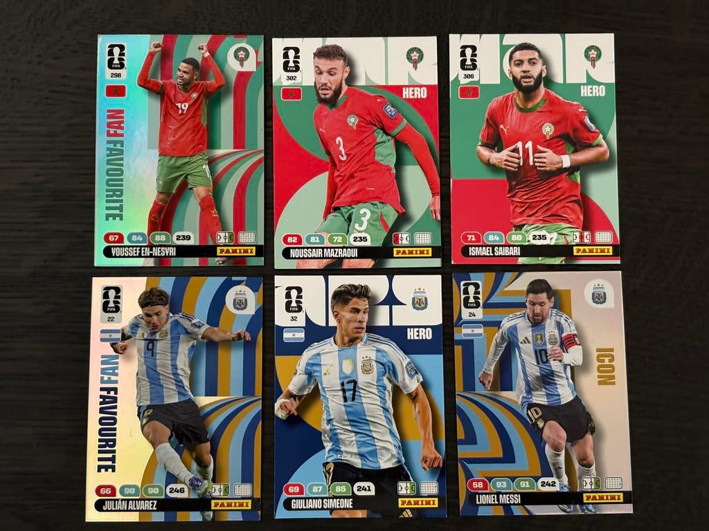 PANINI WK 2026 ARGENTINIË en MAROKKO, MESSI, SAIBARI ENZ, Ophalen, Zo goed als nieuw, Sticker
