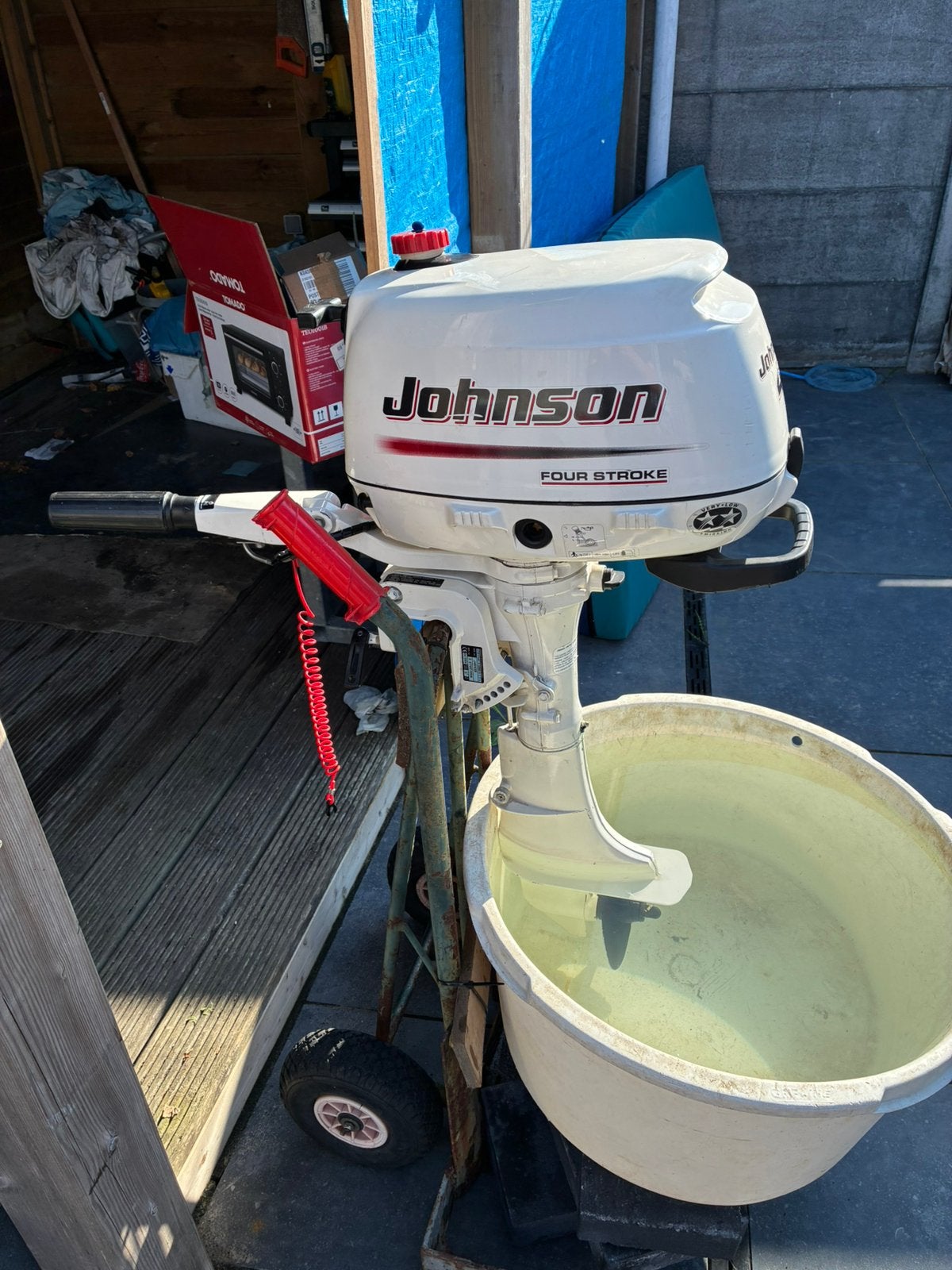 Te koop johnson 4pk four stroke, Ophalen, Minder dan 5 pk, Viertaktmotor, Zo goed als nieuw