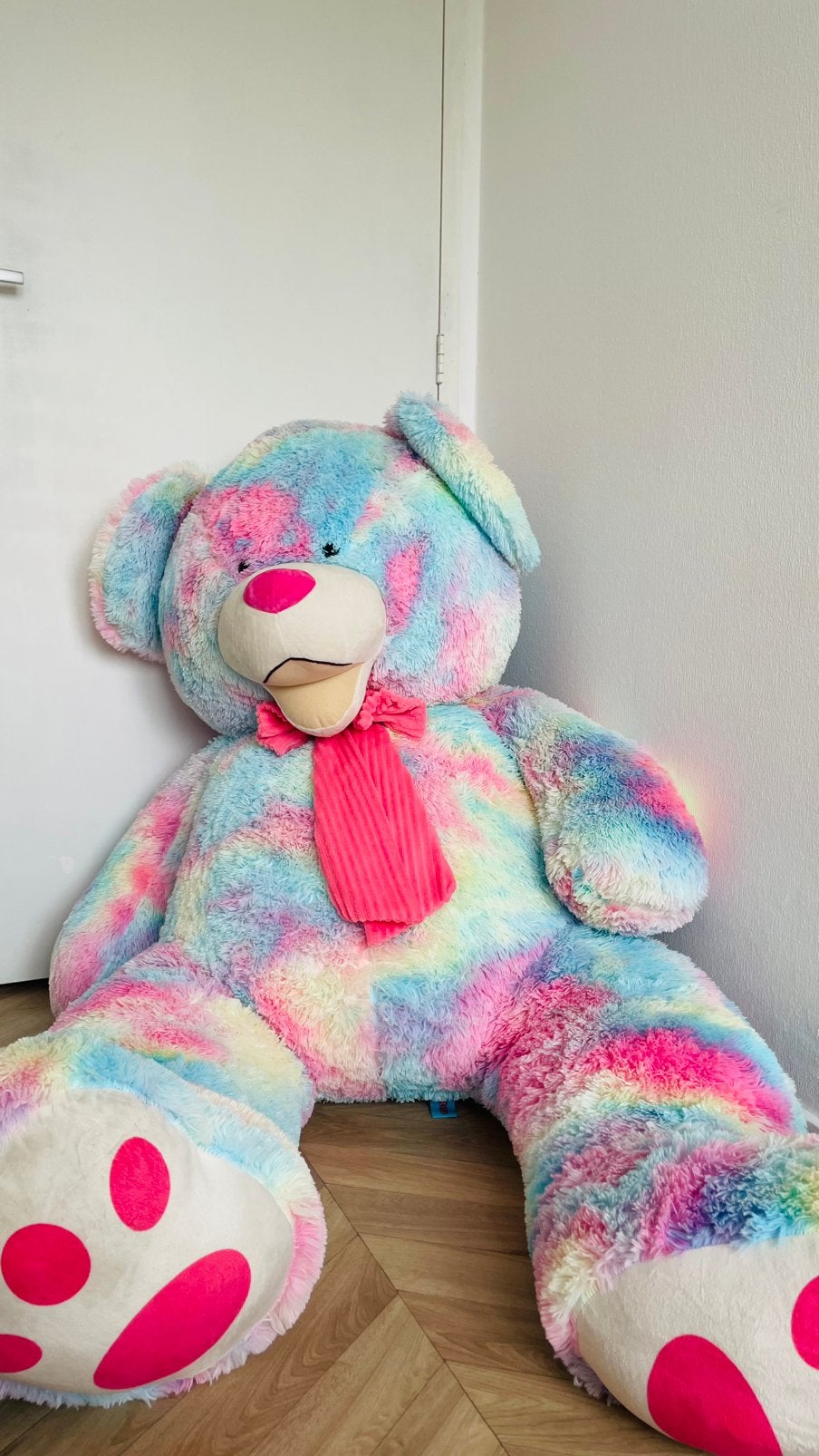 Grote, zachte regenboog teddybeer / knuffel, Ophalen, Overige merken, Overige karakters, Beer