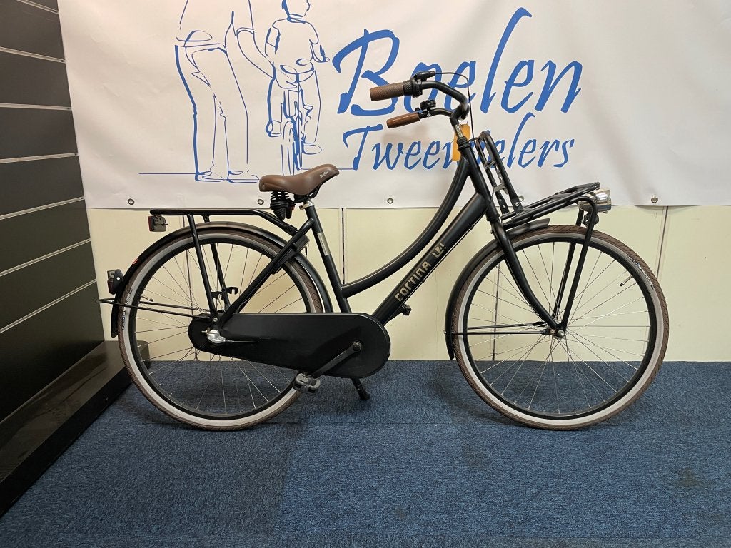 Cortina U4 26/46cm 3v Transportfiets Meisjesfiets Mat Zwart, Terugtraprem, Ravensburgstraat 8, Versnellingen, Zo goed als nieuw