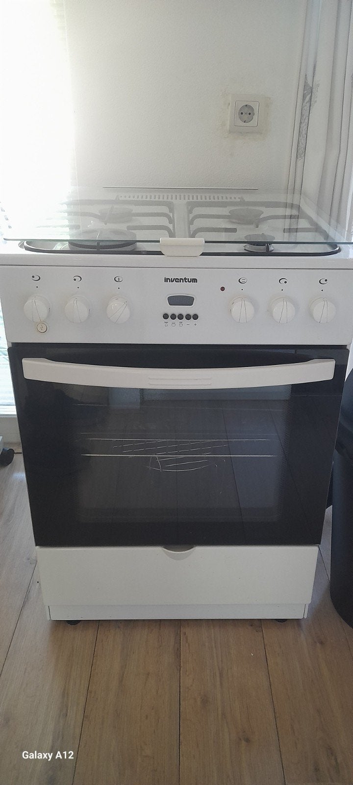 Vrijstaand Inventum fornuis, Ophalen, 4 kookzones, Gas, 85 tot 90 cm