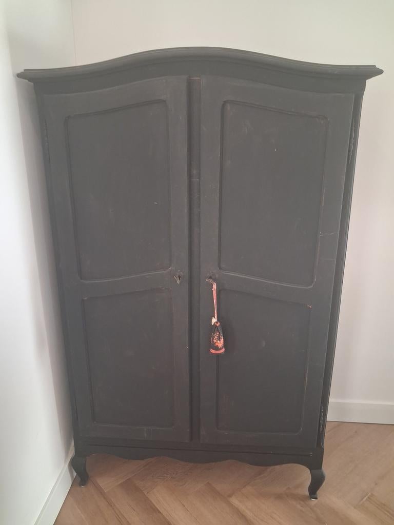 Antieke kast - Zwart geverfd, 50 tot 100 cm, 150 tot 200 cm, 25 tot 50 cm, Overige houtsoorten