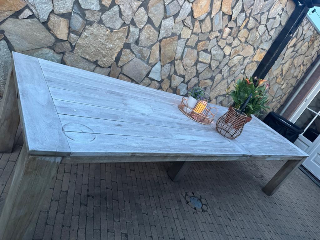 Grais afhalen - Teak - tuintafel - 310 cm, Tuin en Terras, Tuintafels, Ophalen, Gebruikt, Rechthoekig, Hout