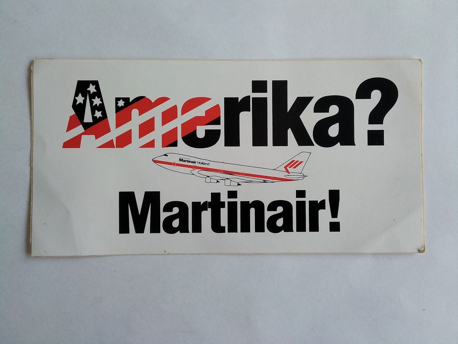 Sticker Amerika? Martinair!, Verzenden, Zo goed als nieuw