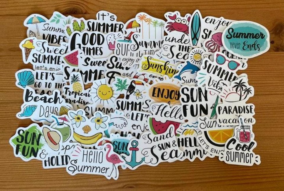 Zomer thema stickers, Verzenden, Nieuw, Meerdere stickers