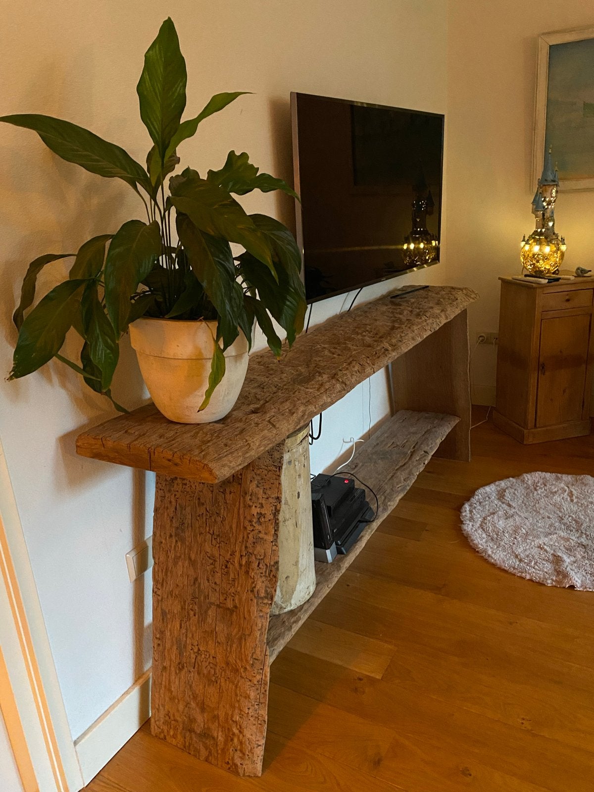Geweldige side table van boomstam hout, Huis en Inrichting, Ophalen, 25 tot 50 cm, Rechthoekig, 200 cm of meer