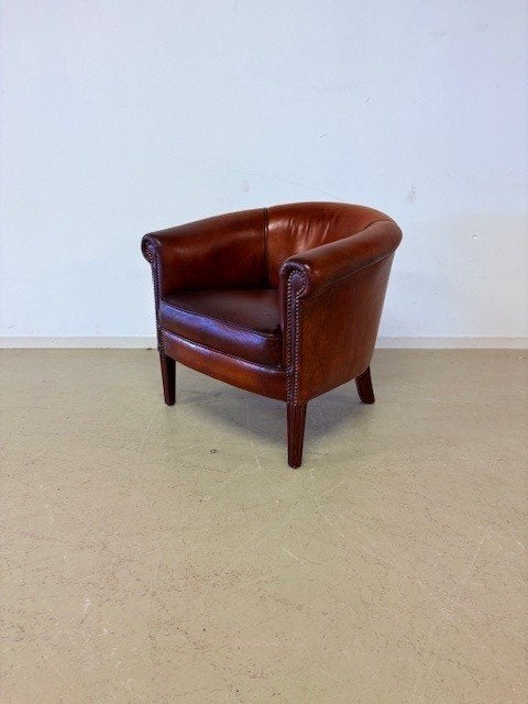 Prachtige Clubfauteuil in leer, Ophalen, Gebruikt, 75 tot 100 cm, Engels / Klassiek / Clubfauteuil
