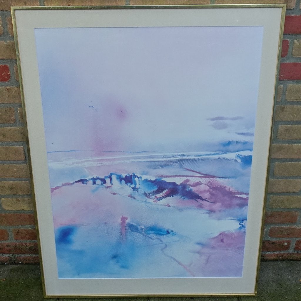 Schilderij met Print achter Glas, Lijst en Passe-partout, Huis en Inrichting, Ophalen, Zo goed als nieuw, 50 tot 75 cm, Print