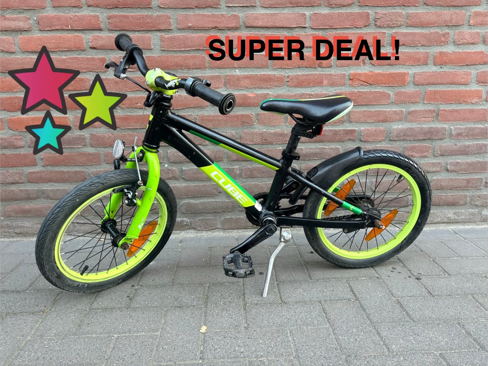 Stoere CUBE 16" kinder mountainbike, Fietsen en Brommers, Ophalen, Gebruikt, Velgrem, 16 tot 20 inch