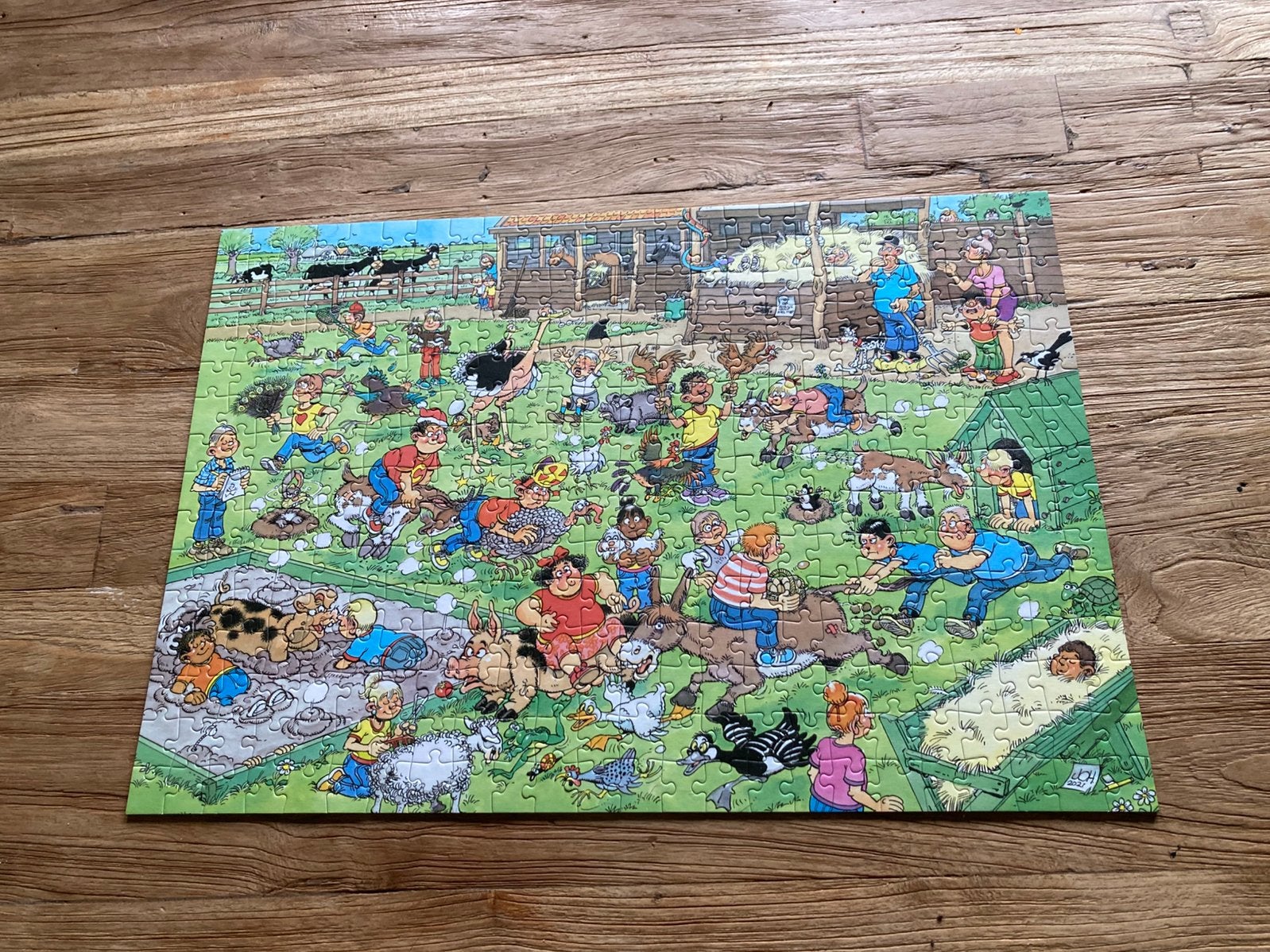 Puzzel Jan van Haasteren junior De Kinderboerderij, Ophalen of Verzenden, 500 t/m 1500 stukjes, Zo goed als nieuw