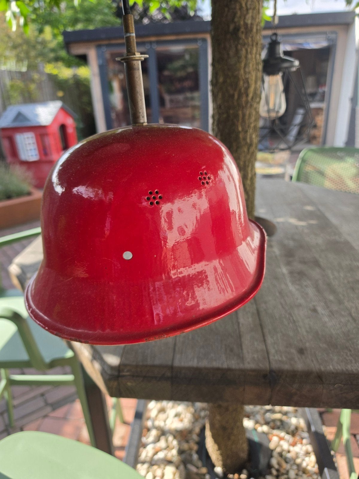 Unieke rode hanglamp - Industriële stijl 8 stuks, Ophalen of Verzenden