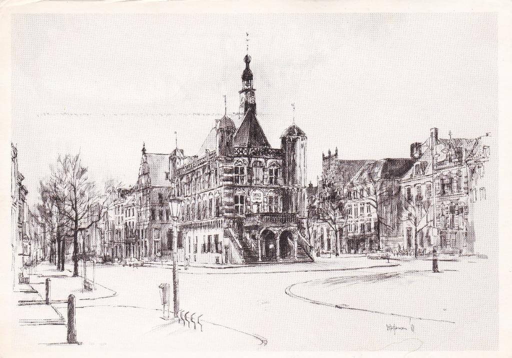 GA1294 Brink met De Waag Deventer Olst Bathmen Wilp 1984, Verzamelen, Verzenden, 1980 tot heden, Gelopen, Overijssel