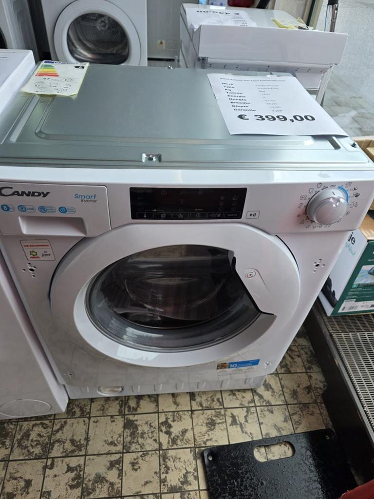 Candy ondebouw wasmachine 8 kg 1400 toeren nieuw, Witgoed en Apparatuur, Wasmachines, 1200 tot 1600 toeren, Minder dan 85 cm, Candy