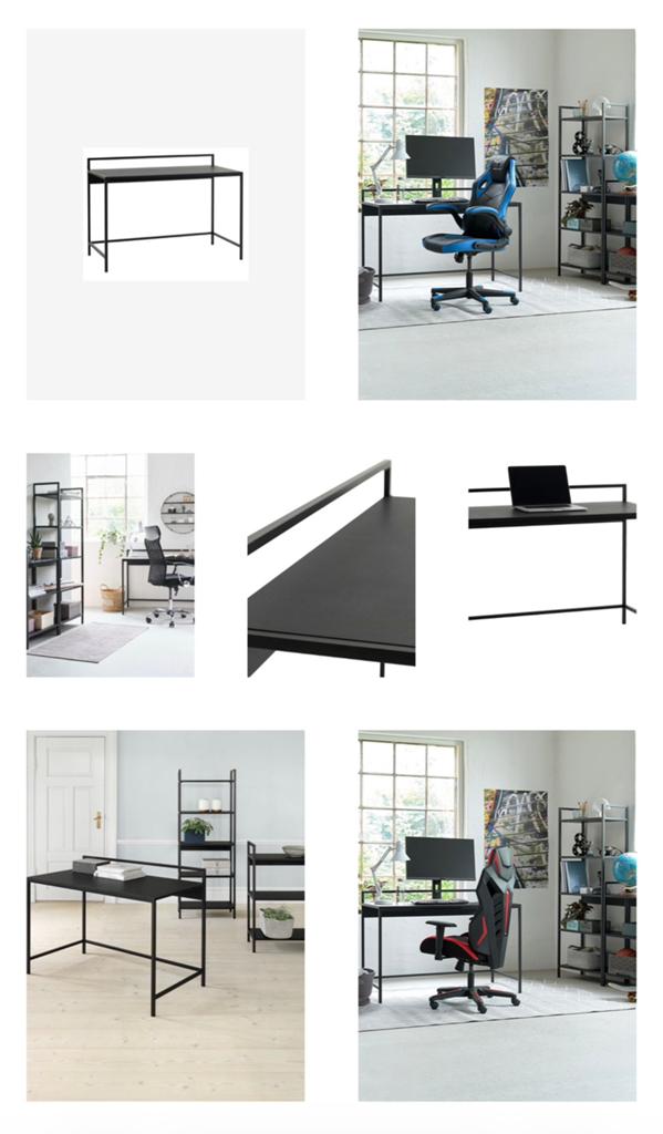 Bureau JYSK Tistrup zwart, Huis en Inrichting, Bureaus, Ophalen, Zwart, Gebruikt, 120 cm