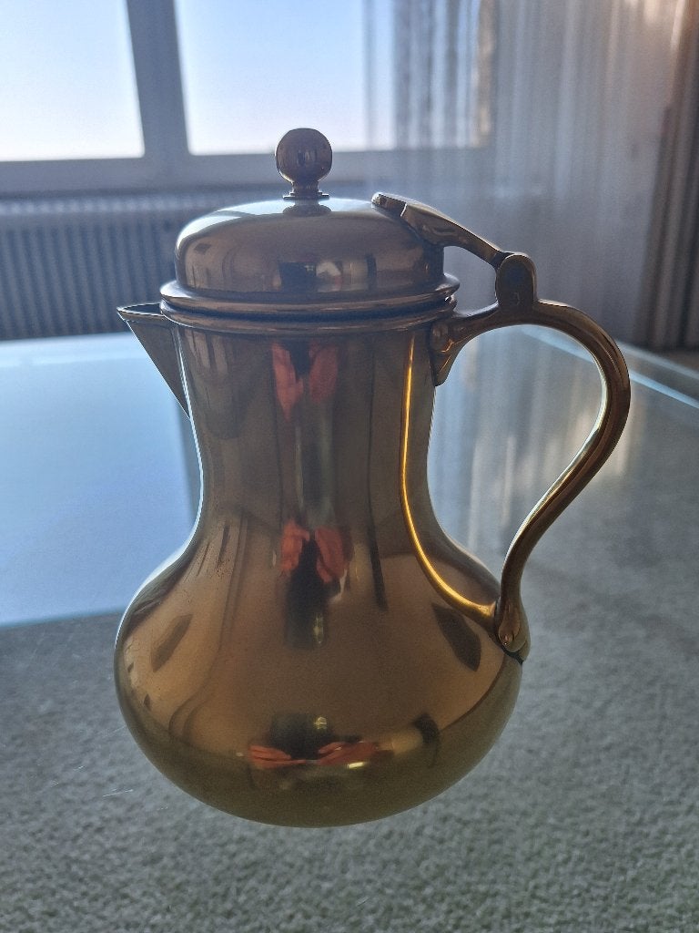 geelkoperen Russische schenkkan, Antiek en Kunst, Antiek | Koper en Brons, Ophalen of Verzenden, Koper