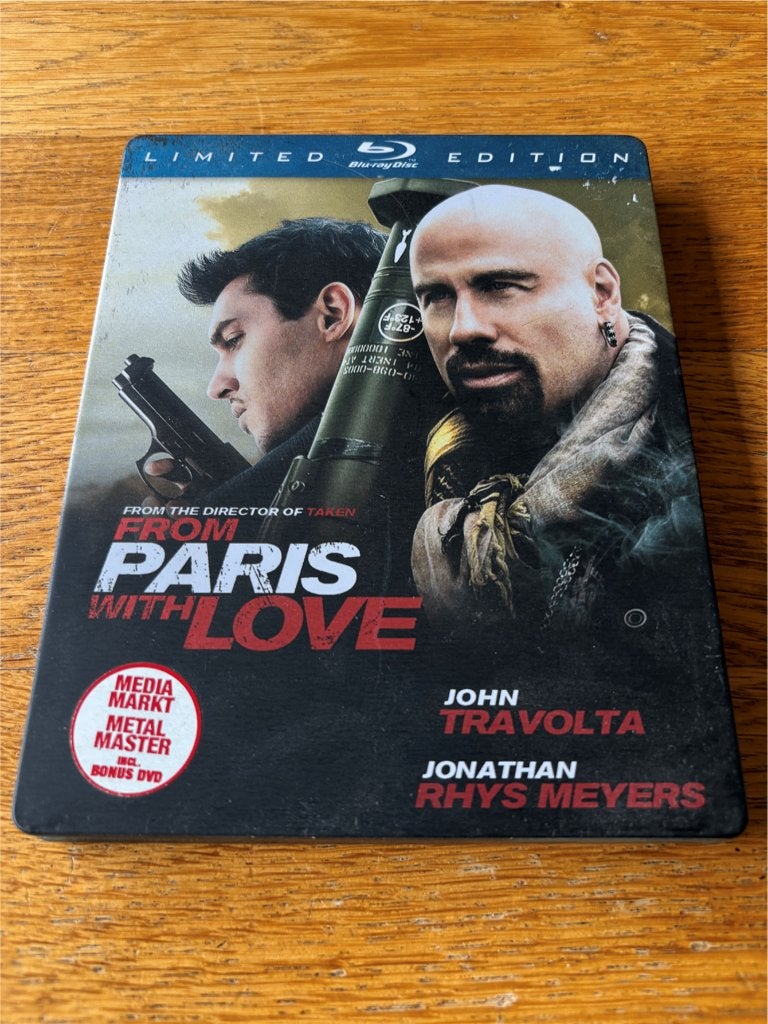 Blu-ray + Dvd From Paris With Love - Steelbook - NL-Uitgave, Vanaf 16 jaar, Nederlands, Film, Actie