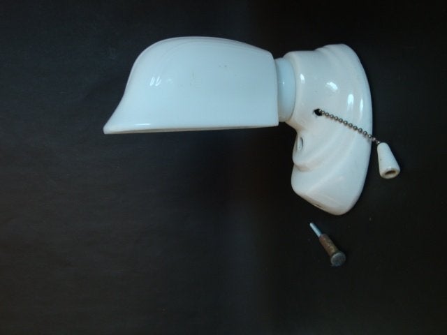 antiek art deco wandlamp porselein glas porcelier trade mark, Antiek en Kunst, Ophalen of Verzenden