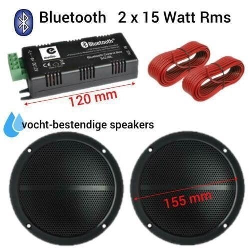 Bluetooth Vochtbestendige luidspreker set Zwart 2x 13Cm [KJ-