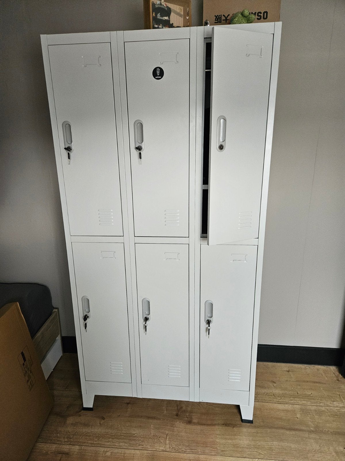 Metalen locker kast met 6 vakken, goede staat, Ophalen, Met deur(en), 100 tot 150 cm, 200 cm of meer