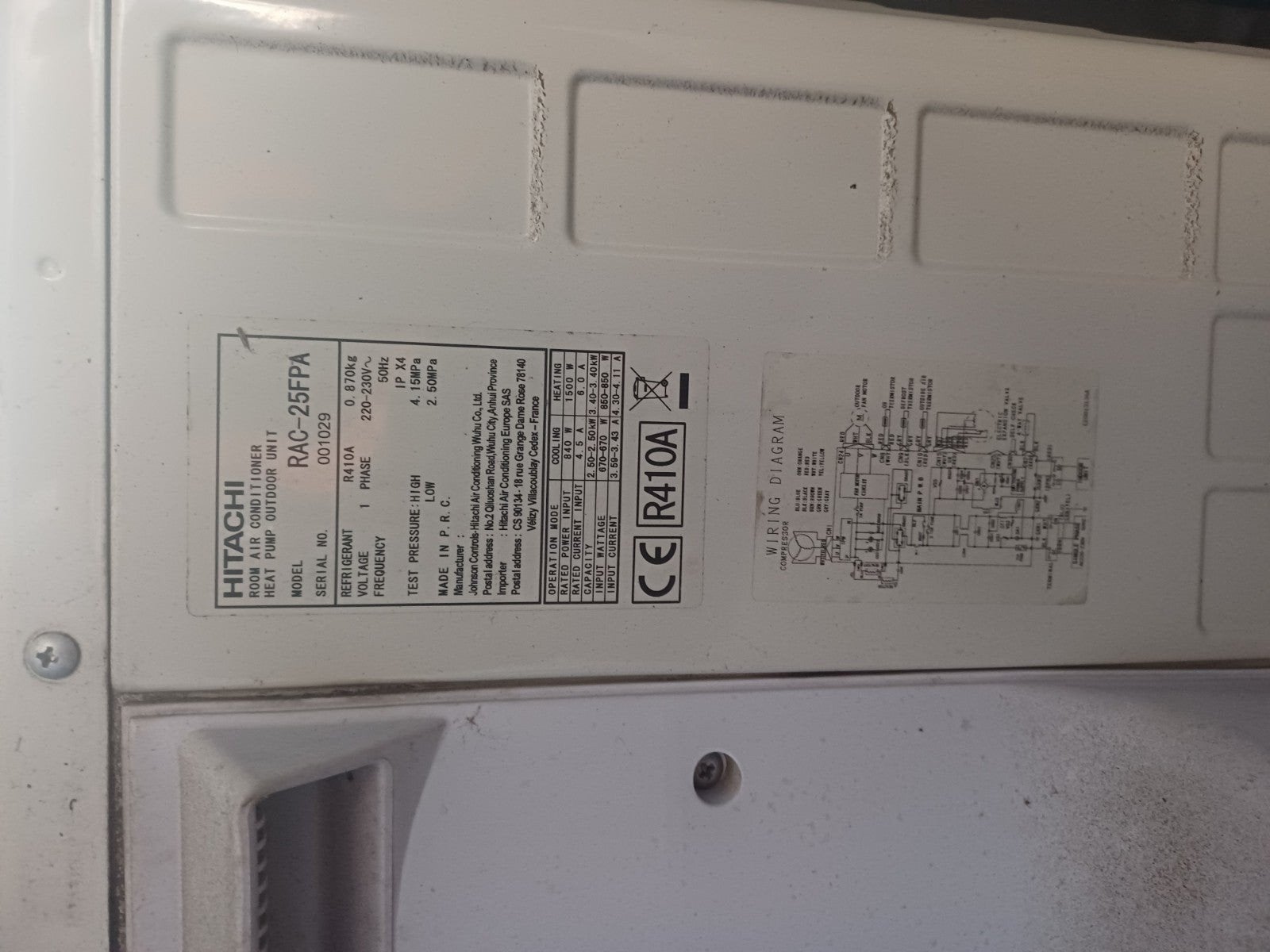 1 setje airco warmtepomp Hitachi binnen/buitenunit A++, Ophalen, Minder dan 60 m³, 3 snelheden of meer, Afstandsbediening