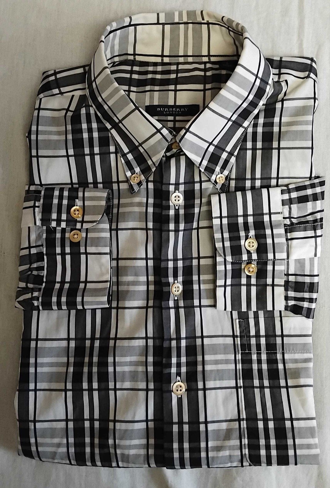 Burberry London geruit overhemd - Zwart/Wit/Grijs, Kleding | Heren, Overhemden, Burberry London, Zwart, Ophalen of Verzenden, Zo goed als nieuw