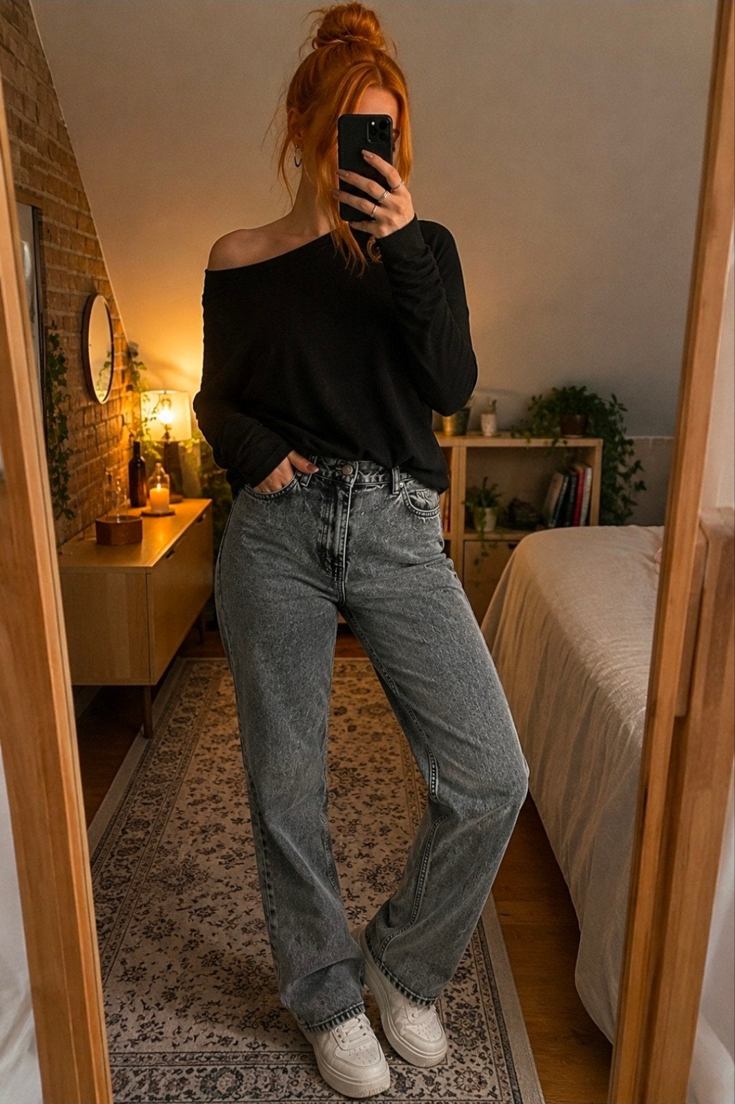 Cache Cache XL grijs/zwarte acid-wash jeans - Vintage/Y2K, Cache Cache, Ophalen of Verzenden