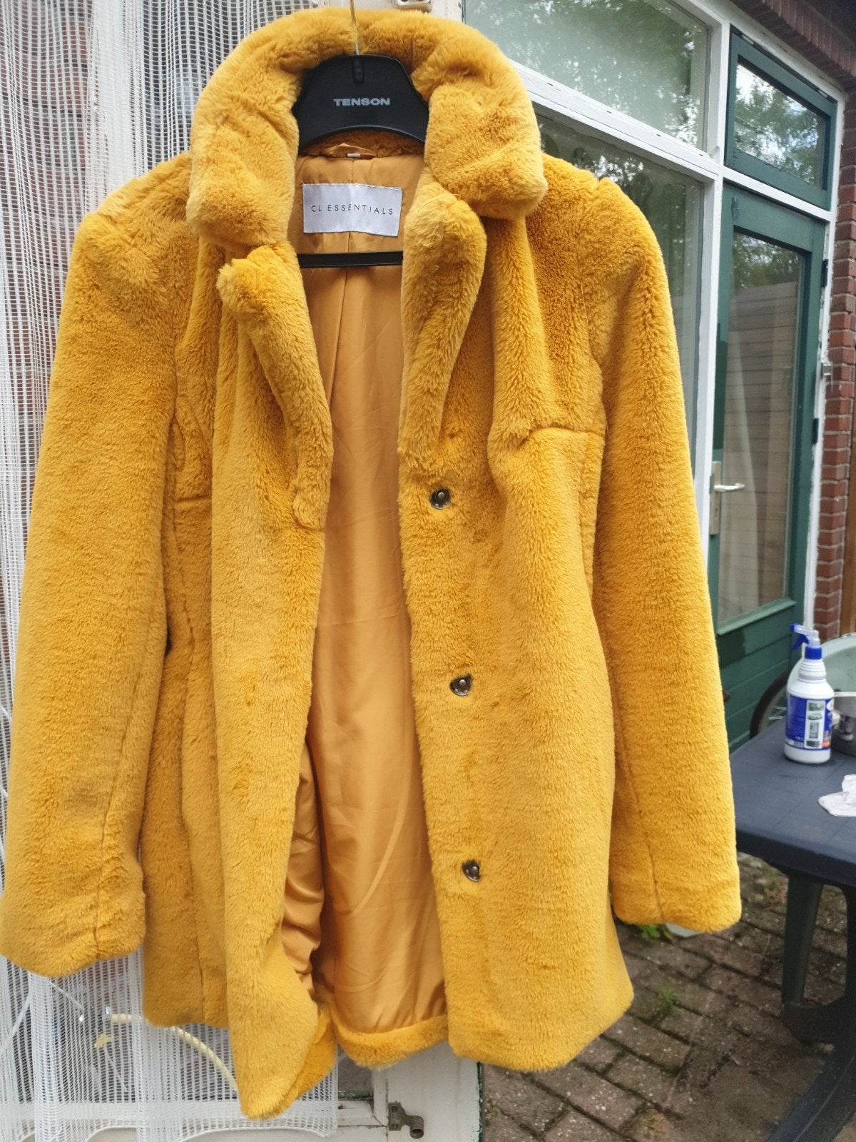 CL Essentials Gele Faux Fur Jas Maat M, Maat 38/40 (M), Geel, CL Essentials, Ophalen of Verzenden