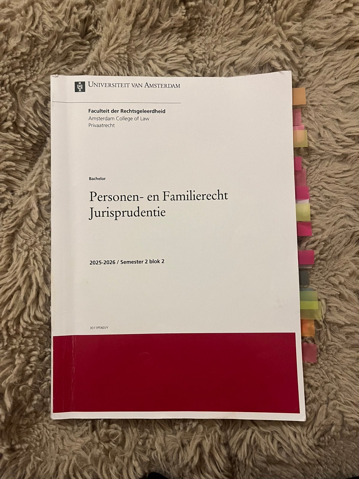 Personen- en familierecht jurisprudentie UvA, Ophalen of Verzenden, Alpha, Zo goed als nieuw, WO