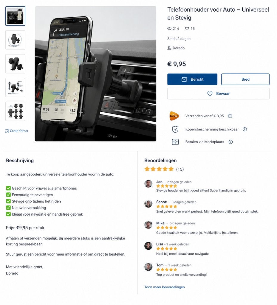 telefoon houder, Telecommunicatie, Telefoonhouders, Nieuw, Auto, Ophalen of Verzenden