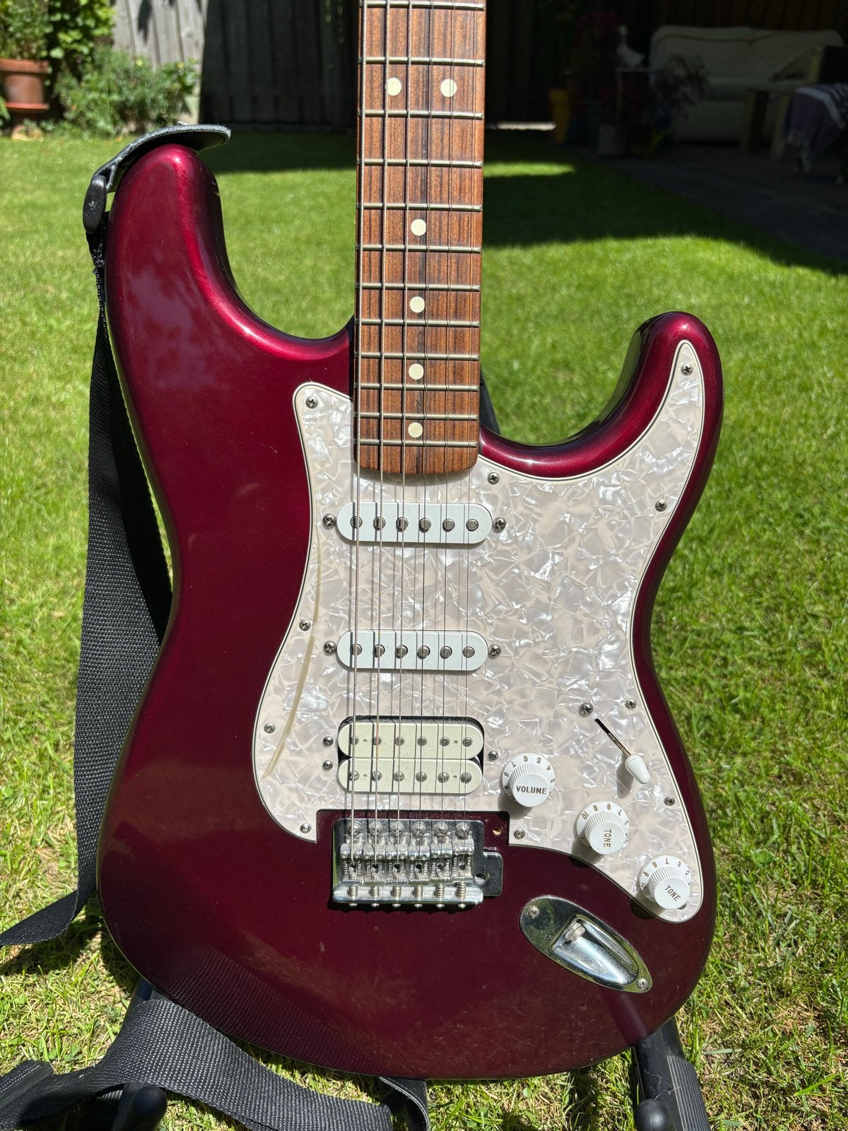 Fender Stratocaster gitaar - Made in Mexico - Rood, Ophalen, Gebruikt, Solid body, Fender