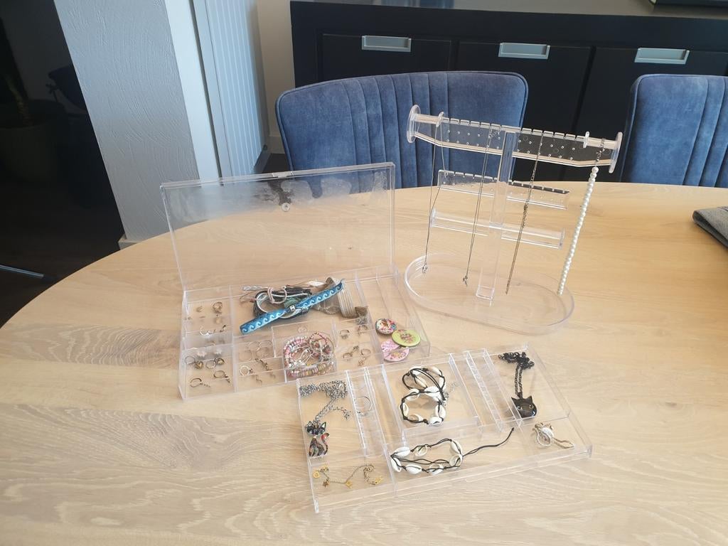 Transparante sieraden organizers en display, Ophalen of Verzenden, Gebruikt