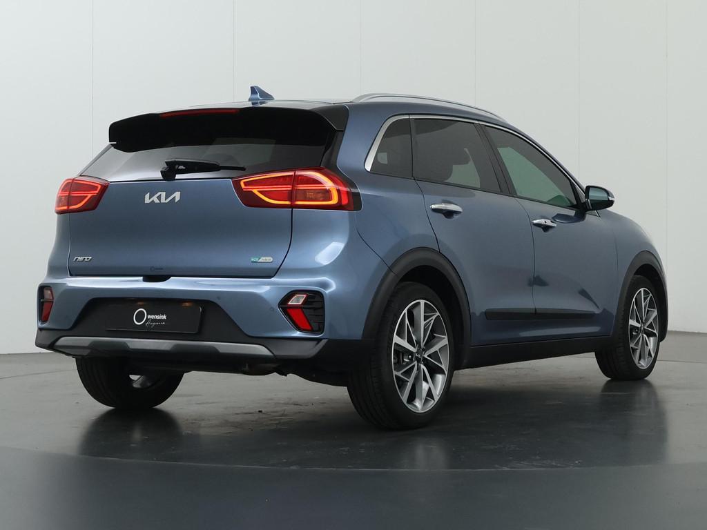 Kia Niro 1.6 GDi Hybrid Style Edition | Navigatie | Parkeerc, Auto's, Kia, Gebruikt, 2 kWh, Blauw, Leder en Stof