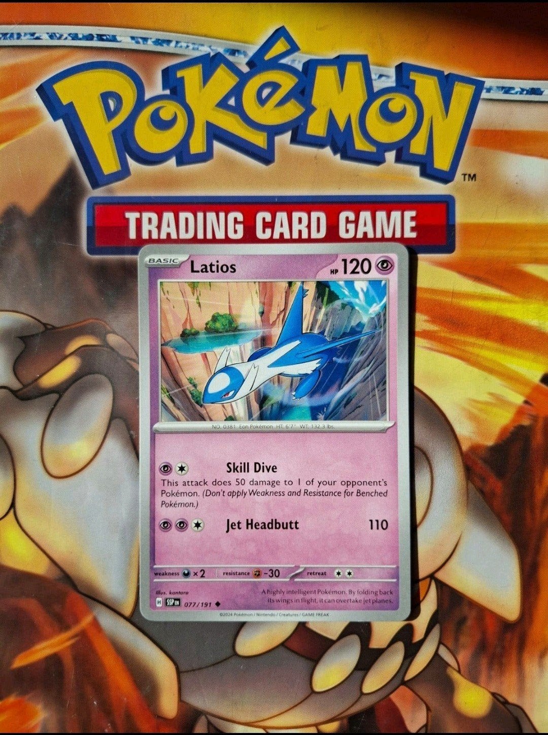 Latios 077/191 Surging Sparks pokemon kaart nm-mint, Ophalen of Verzenden, Zo goed als nieuw, Losse kaart