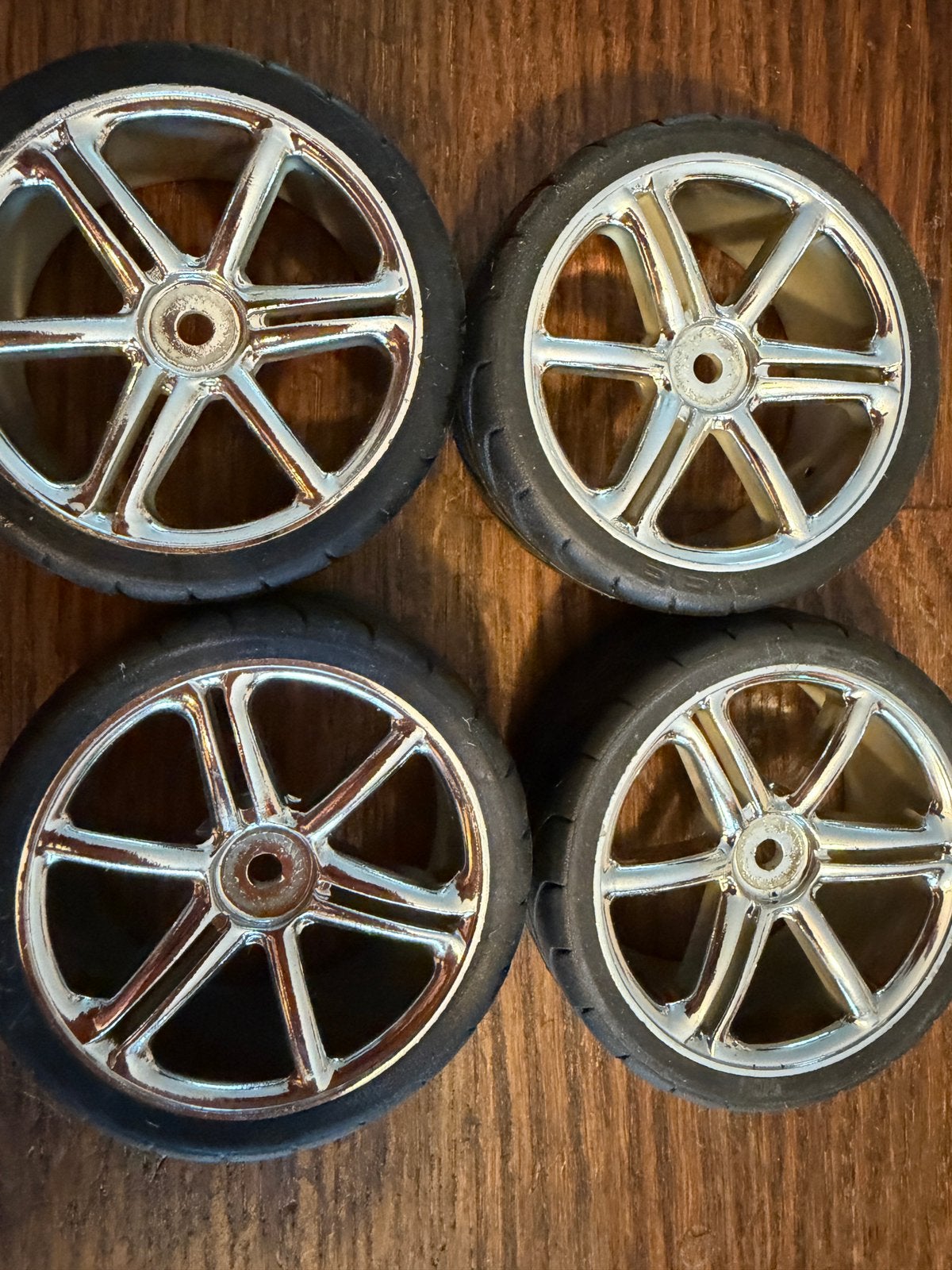 1/10 banden velgen chrome  speciaal set nu 12,50, B, Nieuw, A, Schaal 1:10