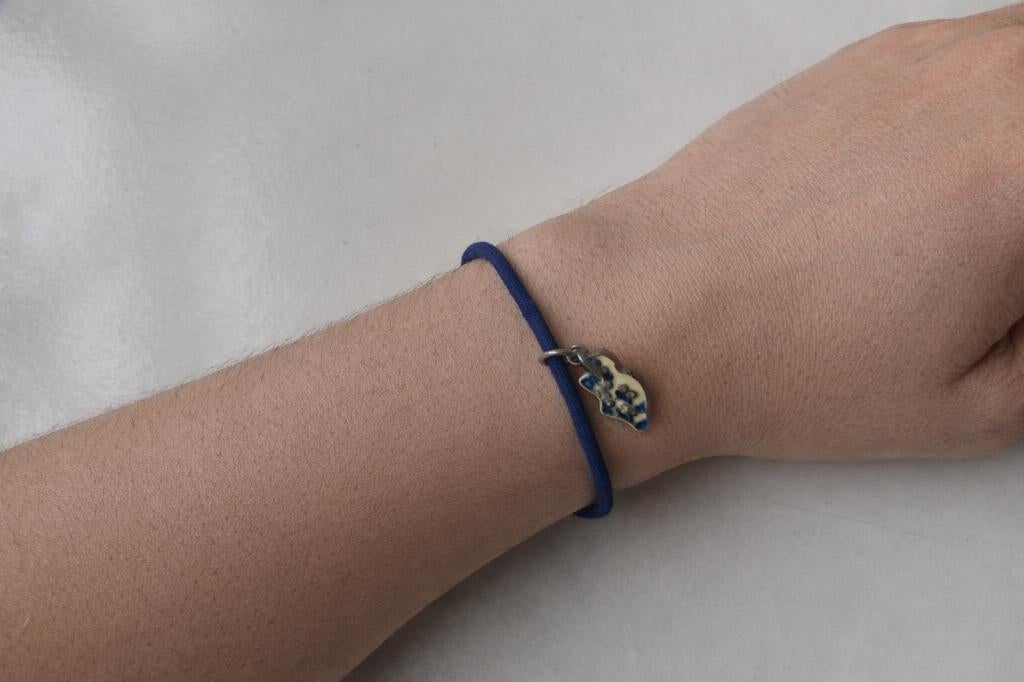 I love holland statement elastisch armband, Sieraden, Tassen en Uiterlijk, Armbanden, Ophalen of Verzenden, Gebruikt, Blauw, Elastiek